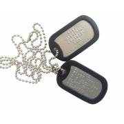 MILITARY DULL DOG TAGS EMBOSSED