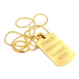 Gold 24 Plated ENGRAVING DOG TAG