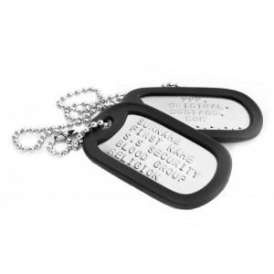 MILITARY SHINY DOG TAGS EMBOSSED